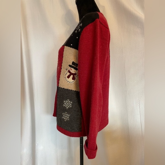 Croft & Barrow Multicolored Zipper Holiday Christmas Long Sleeve Sweater Size M - Picture 2 of 5